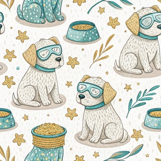 Stylized Support Pups Seamless Design