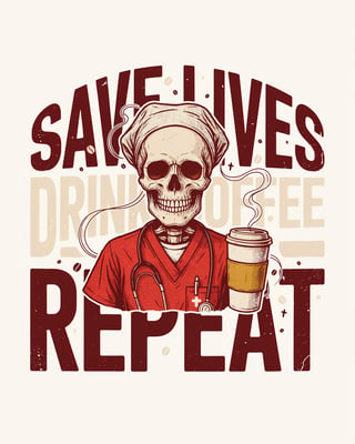 Save Lives Drink Coffee Design