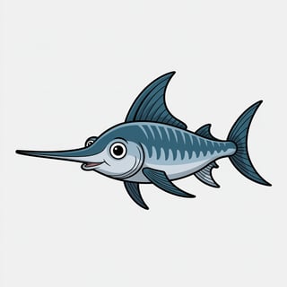 Cute Animated Nursery Swordfish Art