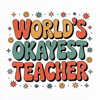Retro World’s Okayest Teacher Typography