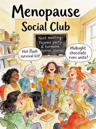 Menopause Social Club Cartoon Art