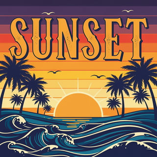 Retro Sunset T-Shirt Graphic