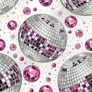 Silver Disco Ball with Pink Accents