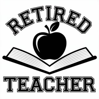 Retired Teacher Apple and Book Design