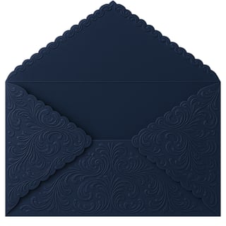 Navy Blue Brocade Envelope