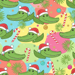 Holiday Alligator Pattern