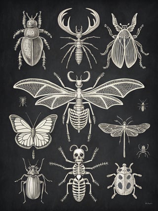 Halloween Insect Line Drawings
