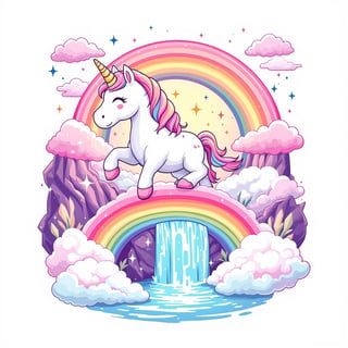 Kawaii Unicorn T-Shirt Design