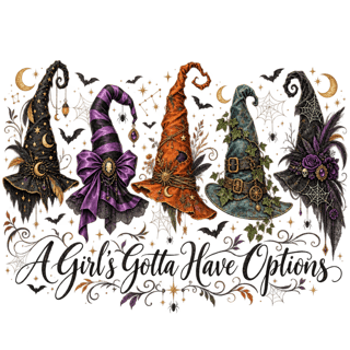 Whimsical Witch Hats Halloween Graphic