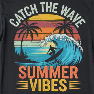 Vintage Sunset Surf T-Shirt Design