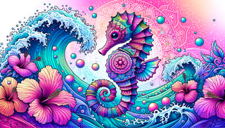 Vibrant Baby Seahorse Illustration