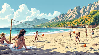 Funny Beach Volleyball Comic in Mallorca