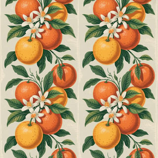 1940s Vintage Florida Citrus Pattern