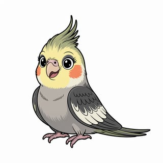 Cute Vector Cockatiel Nursery Art