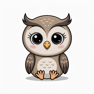 Cute Animated Baby Owl Art