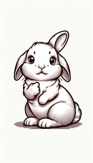 Cute Chubby Bunny Vector Illustration