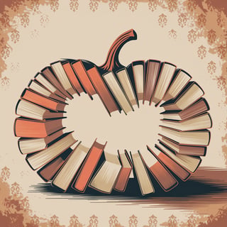 Book-Spine Pumpkin Silhouette
