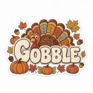 Retro 'GOBBLE' Thanksgiving Turkey Tee