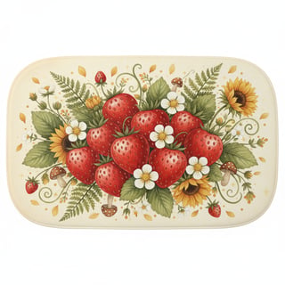 Strawberry Woodland Bath Mat Design