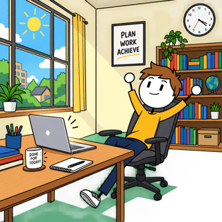Flat 2D Cartoon Office Stretch