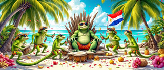 Tropical Monkeys and Iguanas Party