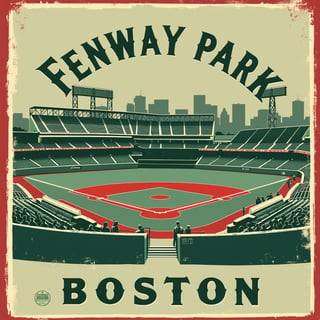 Vintage Fenway Park Illustration