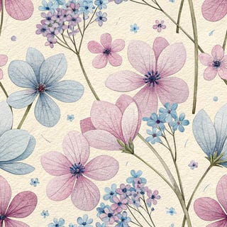 Soft Matte Paper Petals with Wildflowers