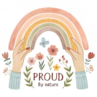 Watercolor Hands Holding Rainbow Arch