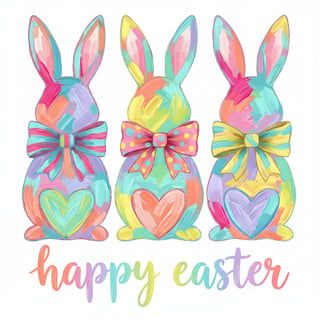Vibrant Easter Bunny Brushstroke Art