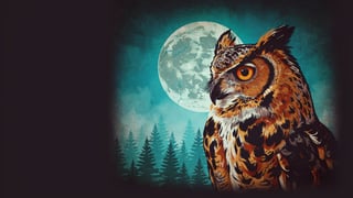 Detailed Great Horned Owl Illustration