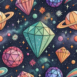 Vivid Neon Gemstone Pattern