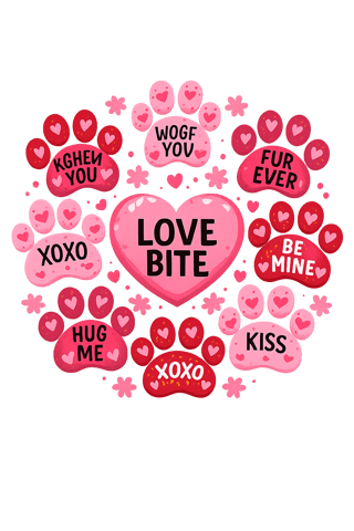 Valentine's Day Paw Print Design