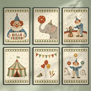 Circus Clown Room Decor Art
