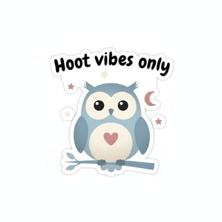 Minimalist Owl Sticker Design
