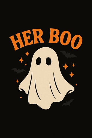 Cute Classic Ghost with Halloween Sparkles