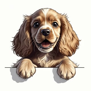 Excited Cocker Spaniel Illustration