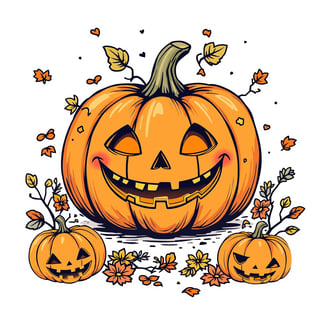 Kawaii Pumpkin T-Shirt Design