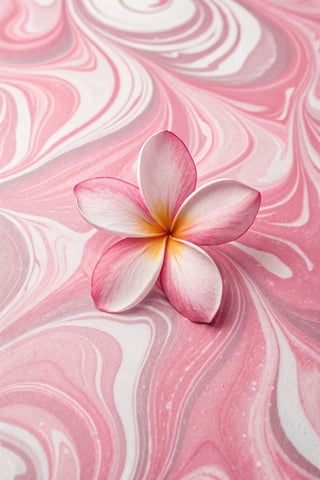 Pink Plumeria Flower on Pastel Background