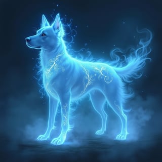 Ethereal Glowing Dog in Fantasy Art