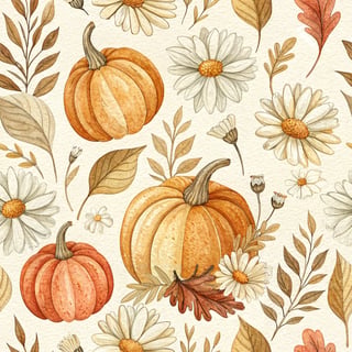 Warm-Toned Pumpkin Autumn Pattern