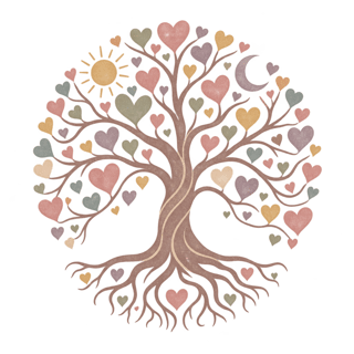 Vintage Tree of Life Heart Graphic