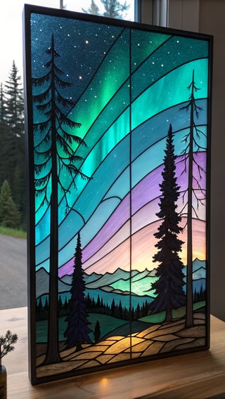 Glowing 3D Stained-Glass Landscape