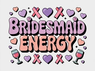 Bridesmaid Energy 3D Bubble Design