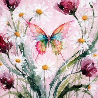 Vibrant Watercolor Butterfly Illustration