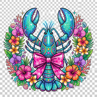 Cute Blue Lobster Illustration