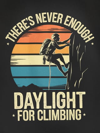 Climbing at Sunset Silhouette Art