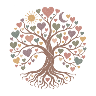 Vintage Tree of Life Heart Graphic
