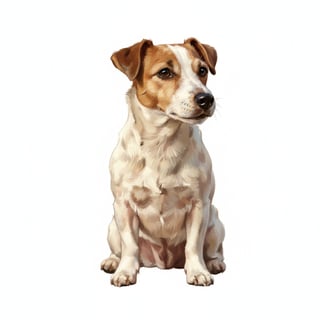 Realistic Jack Russell Acrylic Illustration