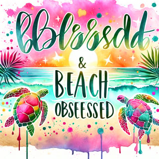 Blessed & Beach Obsessed Watercolor Art