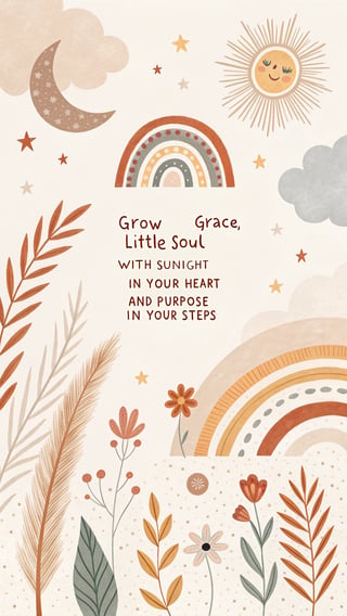 Boho Nursery Wall Art Illustration